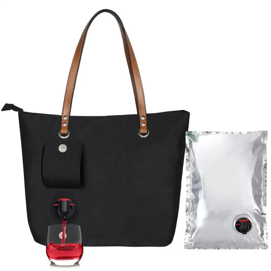 Sip & Sneak Tote™ Beach Wine Bag Portable Tote with Hidden Pouch Spout! Leakproof & Insulated