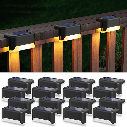 Solar Deck Lights 1-12 Pack Outdoor Step Lights Waterproof Led Solar Lights for Railing Stairs Step Fence Yard Patio and Pathway